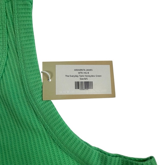 The Everyday Tank in Honeydew Green Scoop Neck Cotton Waffle Size 8 Small NWT - Picture 4 of 9